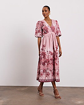Joanna Hope Cotton Poplin Printed Dress
