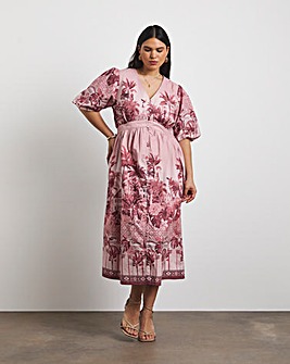 Joanna Hope Cotton Poplin Printed Dress