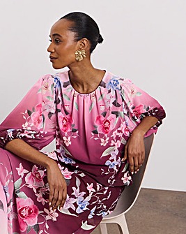 Joanna Hope Bubble Hem Floral Blouse