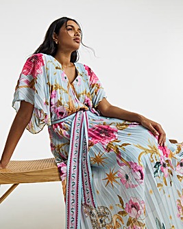 Joanna Hope Printed Pleated Maxi Dress