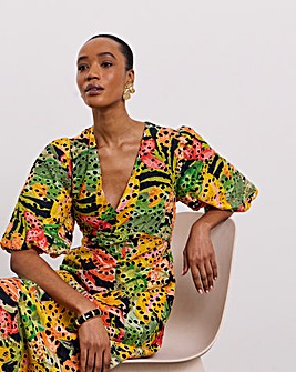 Joanna Hope Printed Broderie Tea Dress