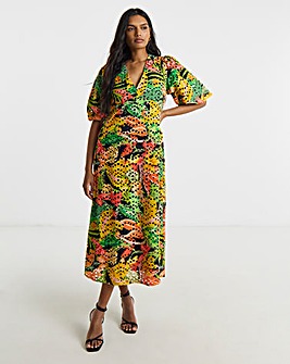 Joanna Hope Printed Broderie Tea Dress