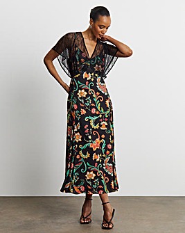 Joanna Hope Lace Sleeve Tea Dress