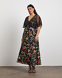 Joanna Hope Lace Sleeve Tea Dress