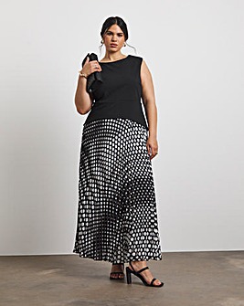 Joanna Hope Chiffon Skirt Jersey Dress