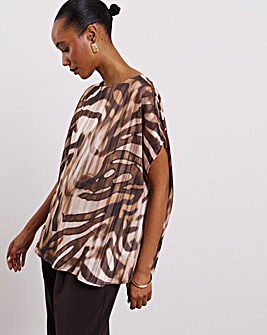 Joanna Hope Animal Print Asymetric Blouse
