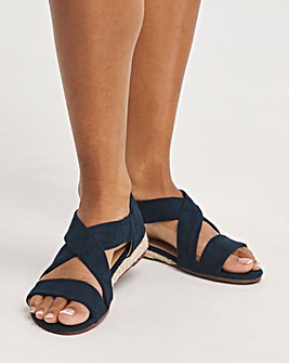 Soft Strap Espadrille Sandals Wide E Fit