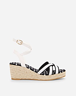 Ankle Wrap Wedge Espadrille Sandals Wide E Fit