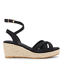 Ankle Wrap Wedge Espadrille Sandals Extra Wide EEE Fit