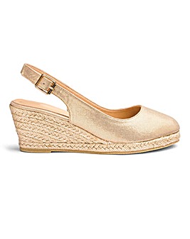 Miami Wedge Espadrille Slingback Sandals Extra Wide EEE Fit