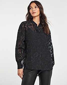 Y.A.S Burn Out Button Down Blouse