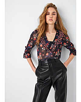 French Connection Ella Rose Ruffle Top