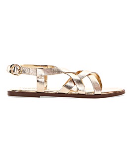 Leather Crossover Strappy Sandals Extra Wide EEE Fit