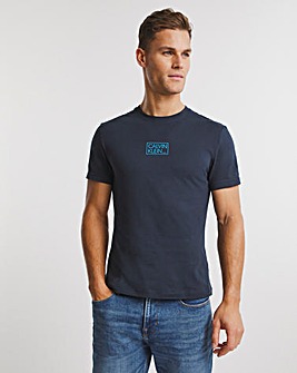 Calvin Klein Navy Chest Box Logo Short Sleeve T-Shirt