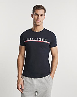 Tommy Hilfiger Navy Short Sleeve Corporate Stripe T-Shirt