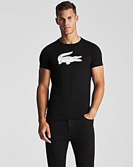 Lacoste Black Short Sleeve Flocked Croc T-Shirt