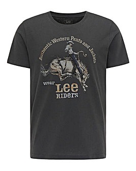 Lee Short Sleeve Washed Black Rider T-Shirt