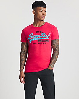 Superdry Campus Red Vintage Label T-Shirt