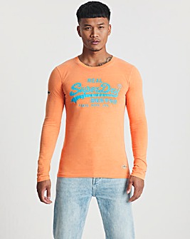 Superdry Spiced Orange Vintage Longsleeve Logo T-Shirt