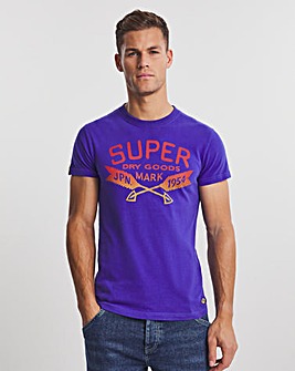 Superdry Royal Blue Short Sleeve Script Workwear T-Shirt