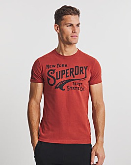 Superdry Smoked Cinnamon Short Sleeve Script Workwear T-Shirt