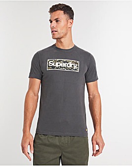 Superdry Vintage Black Short Sleeve Camo Box Logo T-Shirt