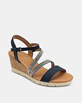 Lotus Goldie Strappy Cork Wedge