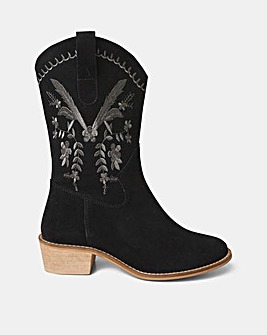Joe Browns Belvedere Embroidered Suede D Fit Standard Western Boots