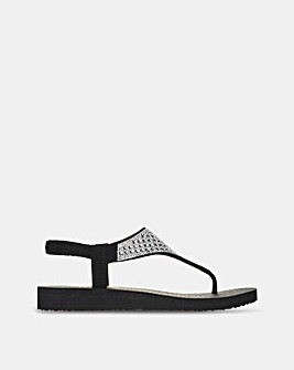 Skechers Meditation Rockstar Toe Post Sling Back Sandals