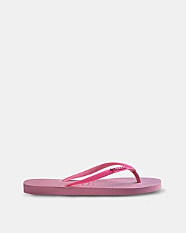 Havaianas Slim Glitter Iridescent Toe Post Flip Flop Sandals