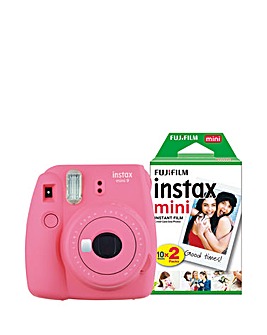 Fujifilm Instax Mini 9 Instant Camera (20 Shots) - Flamingo Pink
