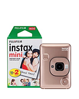 Fujifilm Instax Mini LiPlay Hybrid Instant Camera (20 Shots) - Blush Gold