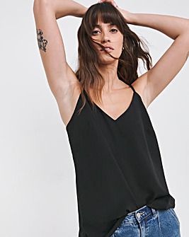 Black Woven Strappy Cami