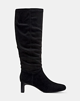 Clarks Kyndall Suede Knee High Heeled Boots E Fit