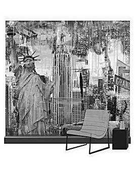 Art for the Home NYC Cityscape Monocrome Mural