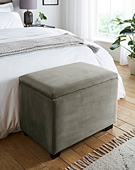 Hayden Velvet Compact Storage Ottoman