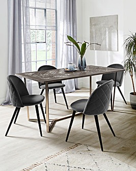 Joanna Hope Coco Dining Table with 4 Klara Chairs