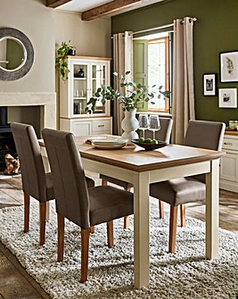 Julipa Ashford Table with 4 Ava Faux Leather Chairs