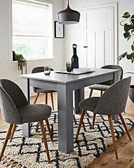 Dakota Small Dining Table with 4 Klara Boucle Chairs