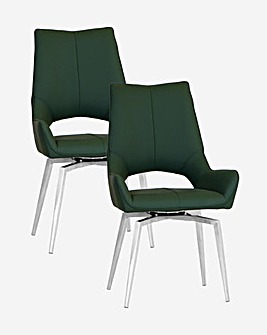 Celine Pair of Swivel Dining Chairs
