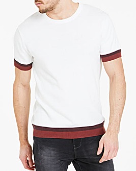 White Crew Neck Short Sleeve Knitted T-Shirt Regular