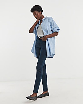 Indigo High Waist Super Soft Slim Leg Jeans