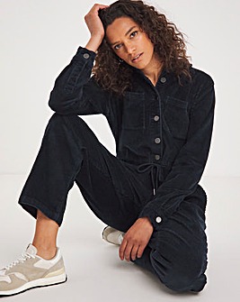 Navy Relaxed Cord Boilersuit