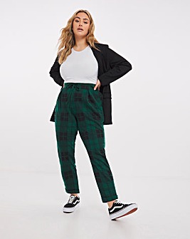Green Check Tapered Trousers
