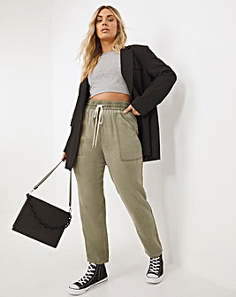 Stone Pull On Relaxed Lyocell Jogger Trouser