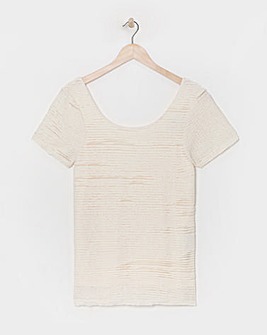 Ivory Scoop Back Frill Lace T-Shirt