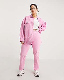 Candy Pink Demi Mom Jeans
