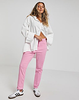 Candy Pink Demi Mom Jeans