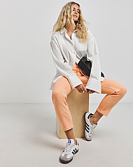 Pale Orange Lara Slim Mom Jeans