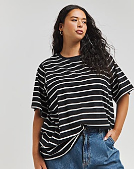 Black & Ivory Contrast Stripe T-Shirt